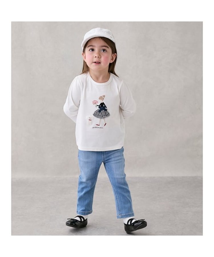プティマイン(petit main)の【オーガニック】デニムストレートパンツ(キッズサイズ)8