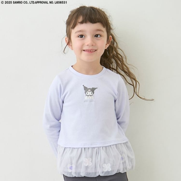 プティマイン(petit main)の【サンリオ】花チュール長袖Ｔ Ｔシャツ