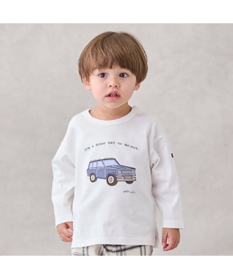プティマイン(petit main)の乗り物アップリケ長袖Tシャツ9