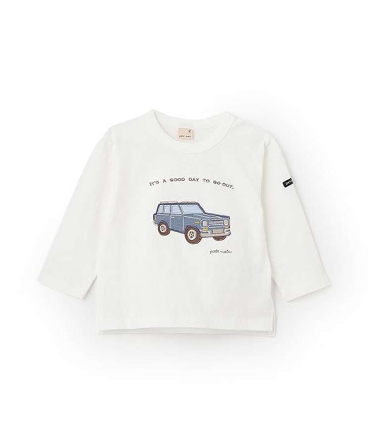 プティマイン(petit main)の乗り物アップリケ長袖Tシャツ13