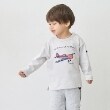 プティマイン(petit main)の乗り物アップリケ長袖Tシャツ グレー(012)