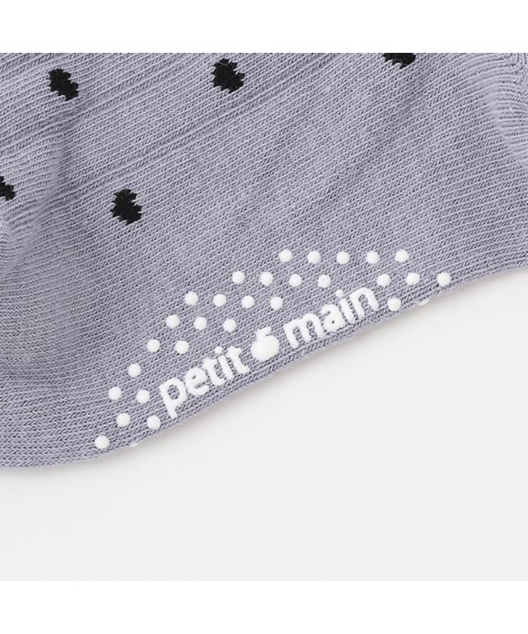 プティマイン(petit main)のハート・ラインクルーソックス2P4