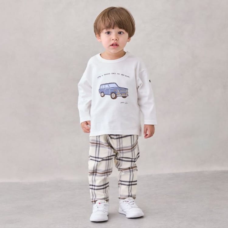 プティマイン(petit main)のチェックストレッチパンツ その他