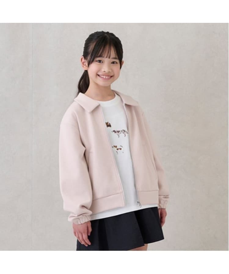 プティマイン(petit main)の【リンク/花粉防止】zipカットブルゾン(ジュニアサイズ) ライトベージュ(151)