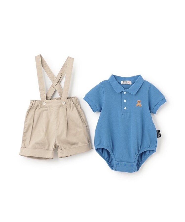 プティマイン(petit main)の【POLO BCS】ポロシャツ＋サスつきパンツセット2