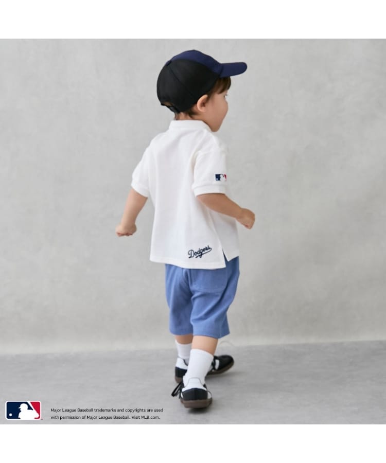 プティマイン(petit main)の【MLB】カットデニムハーフパンツ2