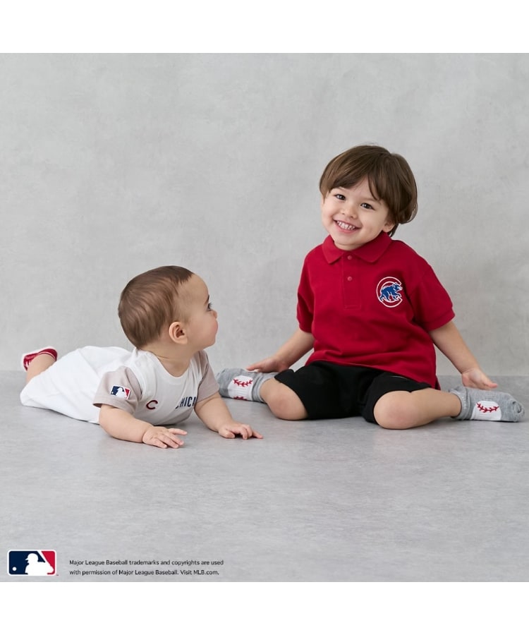 プティマイン(petit main)の【MLB】カットデニムハーフパンツ10
