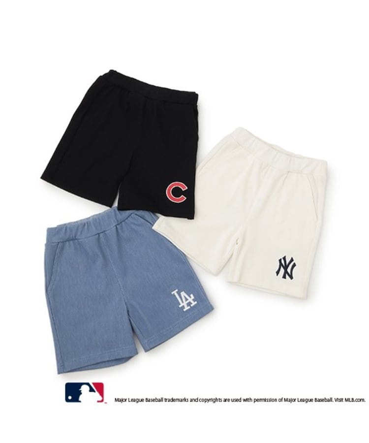 プティマイン(petit main)の【MLB】カットデニムハーフパンツ23