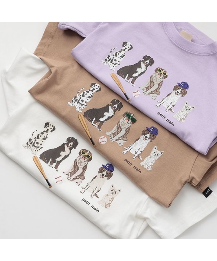 プティマイン(petit main)の【防汚加工】DOGグラフィック半袖Tシャツ12