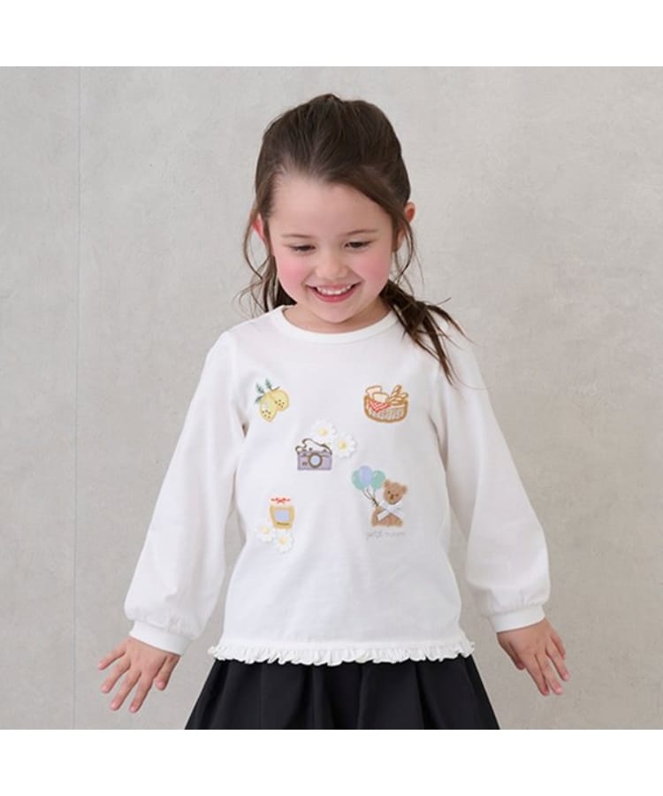 プティマイン(petit main)のpuputeteアップリケTシャツ1