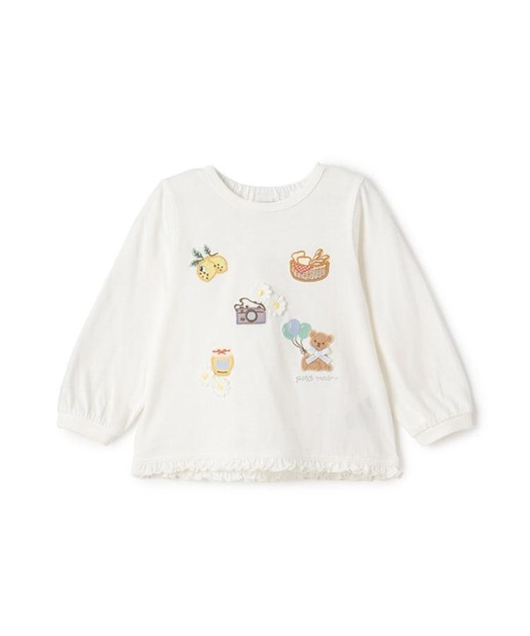 プティマイン(petit main)のpuputeteアップリケTシャツ3