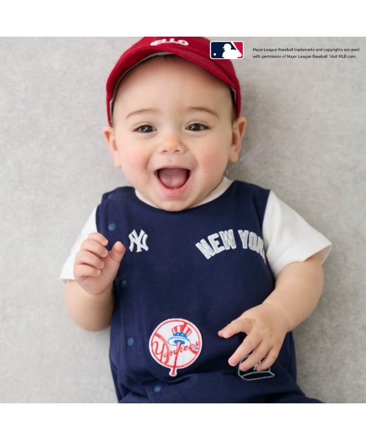 プティマイン(petit main)の【MLB】ワッペンカバーオール2
