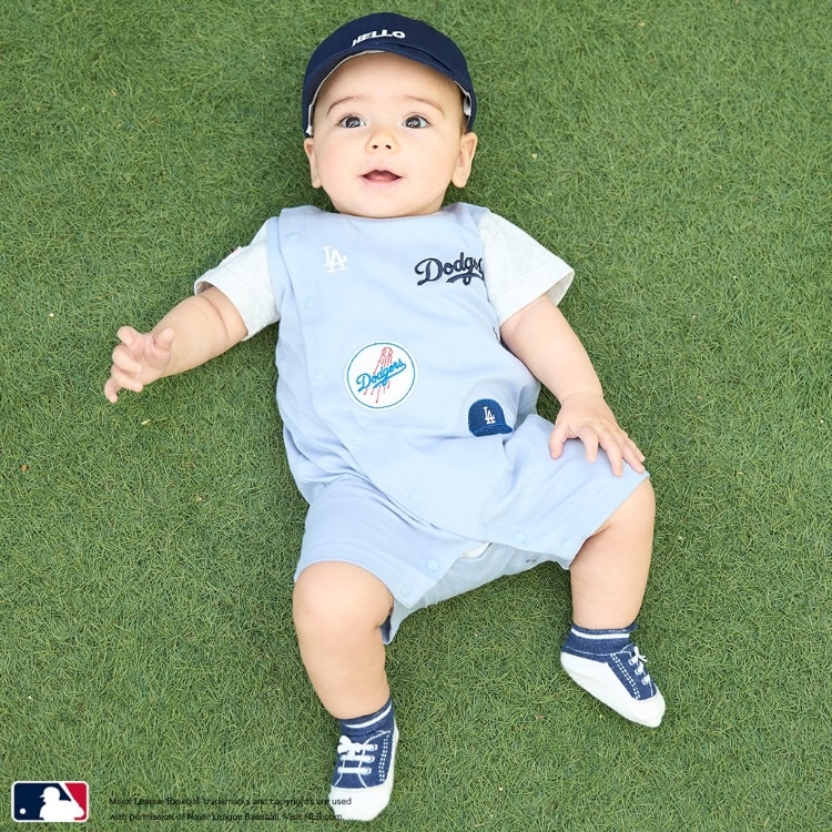 プティマイン(petit main)の【MLB】ワッペンカバーオール ロンパース・カバーオール(ベビー)