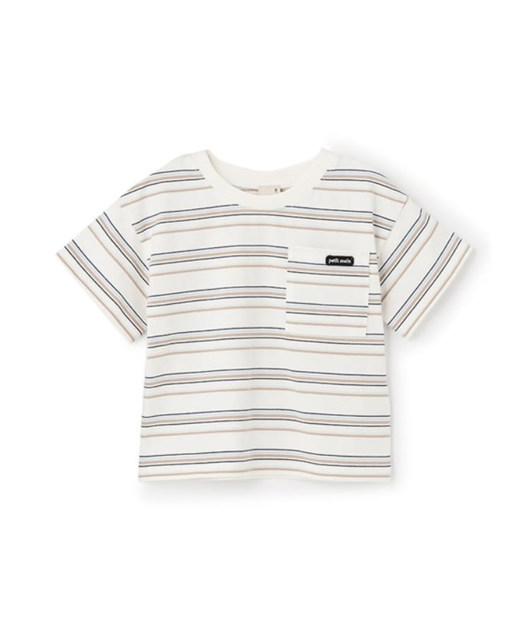 プティマイン(petit main)の【防汚加工】マルチボーダー半袖Tシャツ7