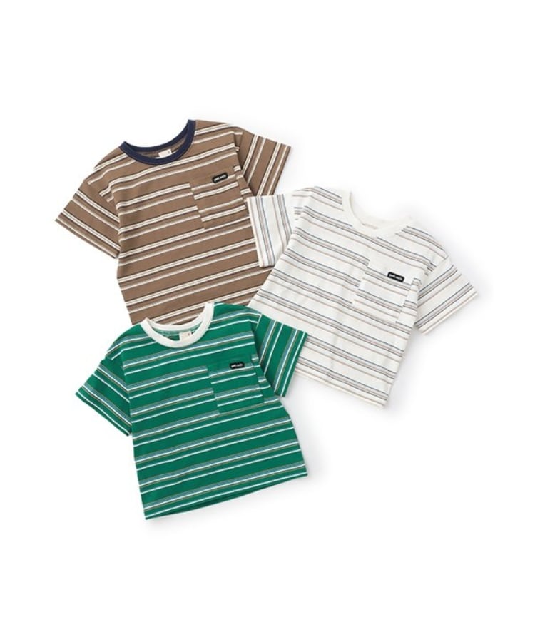 プティマイン(petit main)の【防汚加工】マルチボーダー半袖Tシャツ15