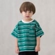 プティマイン(petit main)の【防汚加工】マルチボーダー半袖Tシャツ グリーン(022)