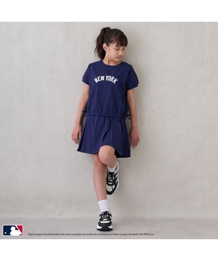 プティマイン(petit main)の【MLB/リンク】カットソーセットアップ ネイビー(094)