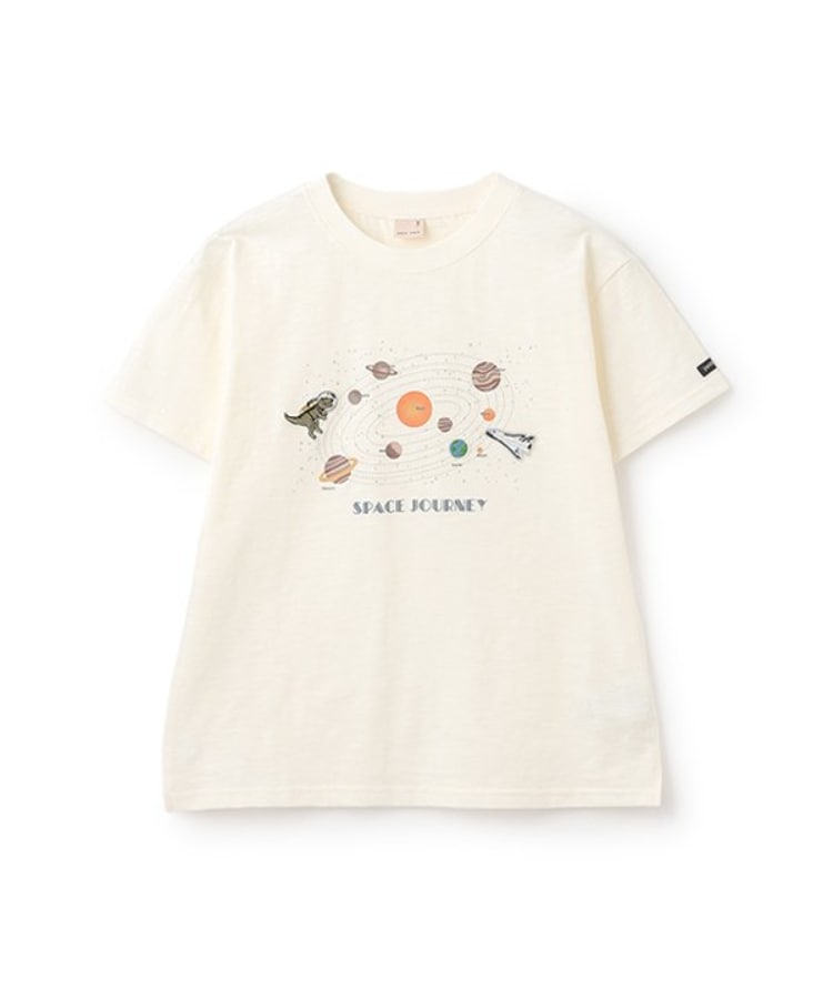 プティマイン(petit main)の【WEB限定】【防汚加工】宇宙グラフィックTシャツ オフホワイト(003)