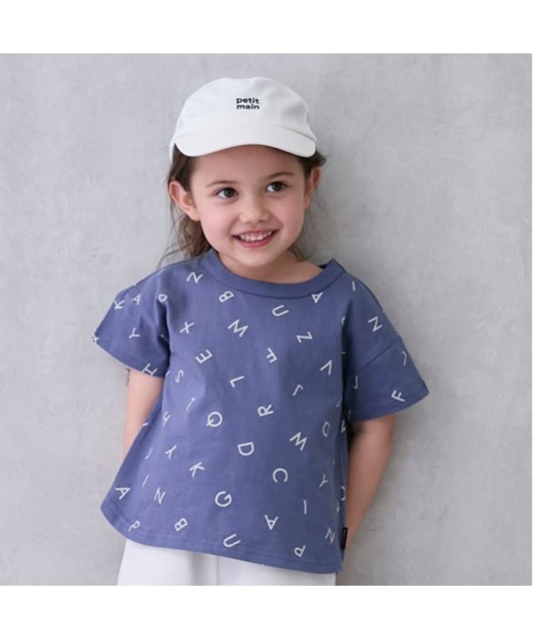 プティマイン(petit main)の【GOODPRICE冷感】総柄半袖Tシャツ チャコールグレー(013)