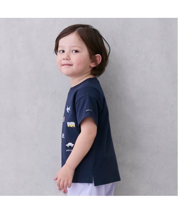 プティマイン(petit main)の【接触冷感】働く車刺しゅう半袖Tシャツ1