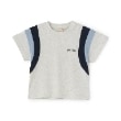 プティマイン(petit main)の【接触冷感】袖ライン配色半袖Tシャツ ライトグレー(211)