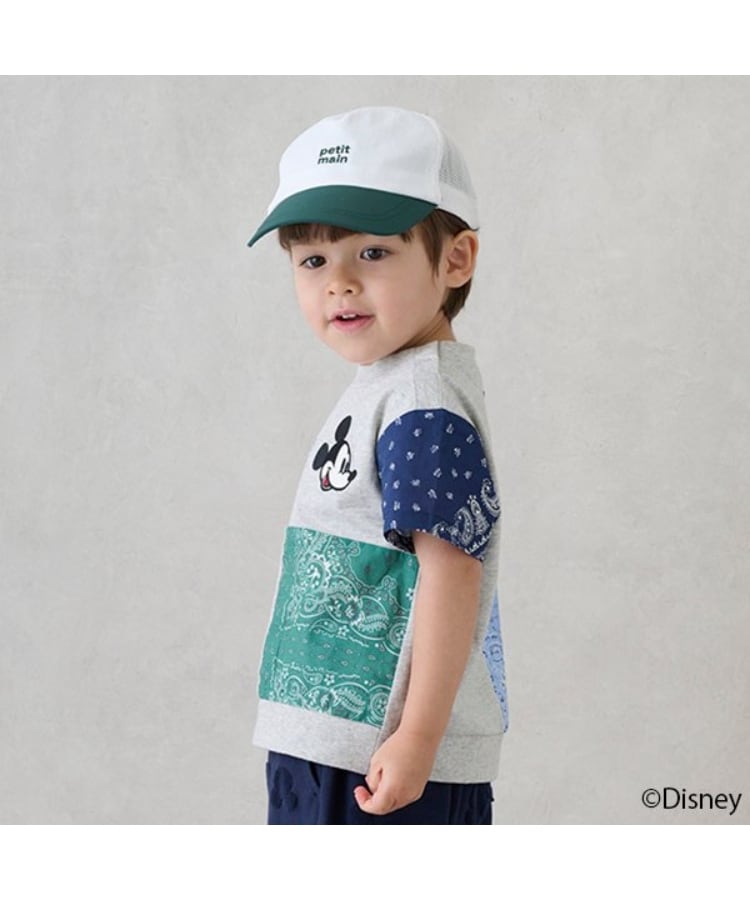 プティマイン(petit main)の【Disney】パッチワーク半袖Tシャツ2