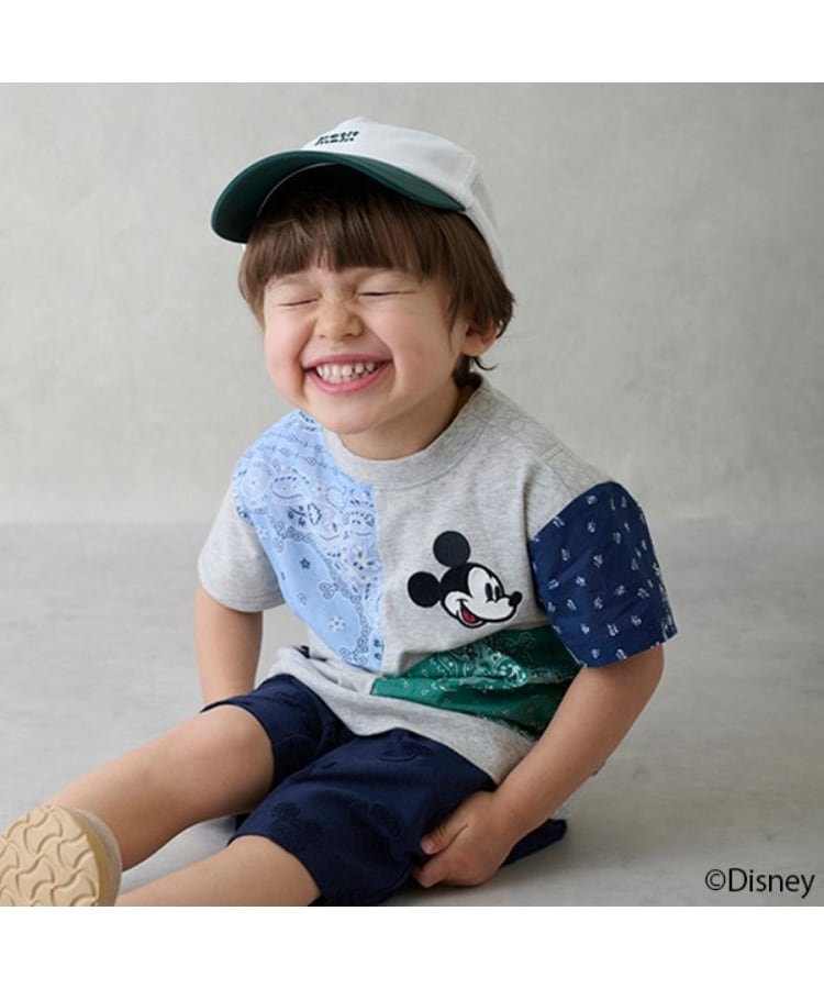 プティマイン(petit main)の【Disney】パッチワーク半袖Tシャツ4