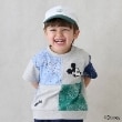 プティマイン(petit main)の【Disney】パッチワーク半袖Tシャツ ブルー(091)