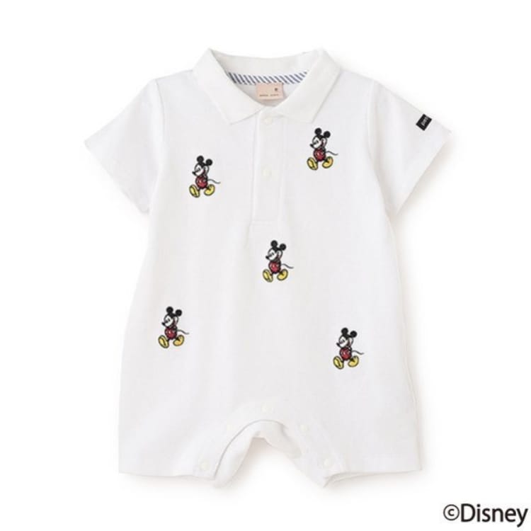 プティマイン(petit main)の【Disney】刺しゅうポロカバーオール ロンパース・カバーオール(ベビー)