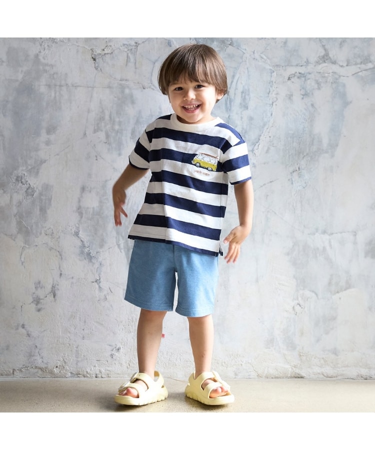 プティマイン(petit main)の【プティプラ】BOYSハーフパンツ サックスブルー(090)