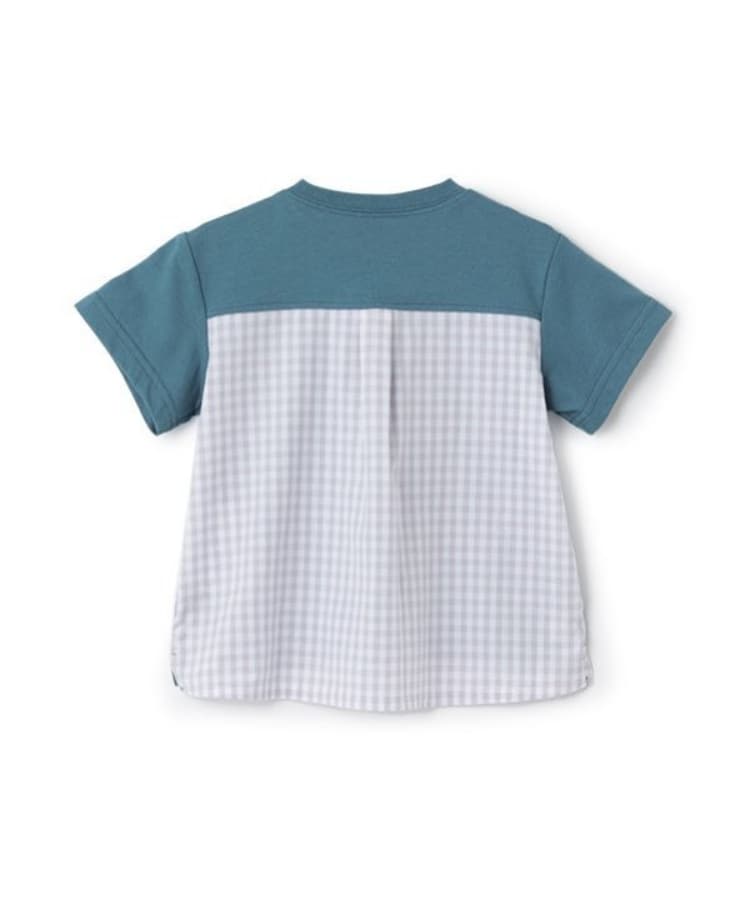 プティマイン(petit main)のギンガムポケット半袖Tシャツ3