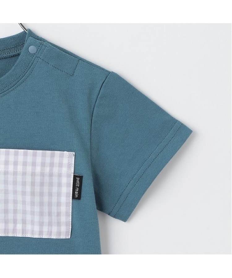 プティマイン(petit main)のギンガムポケット半袖Tシャツ5