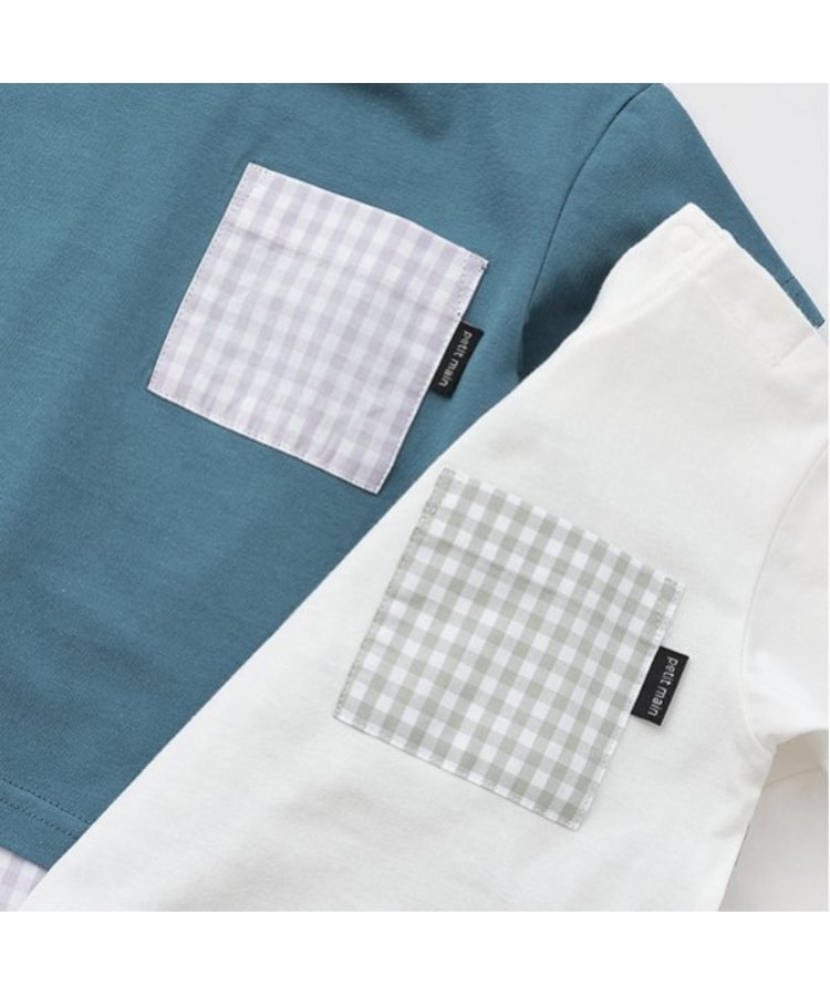 プティマイン(petit main)のギンガムポケット半袖Tシャツ7