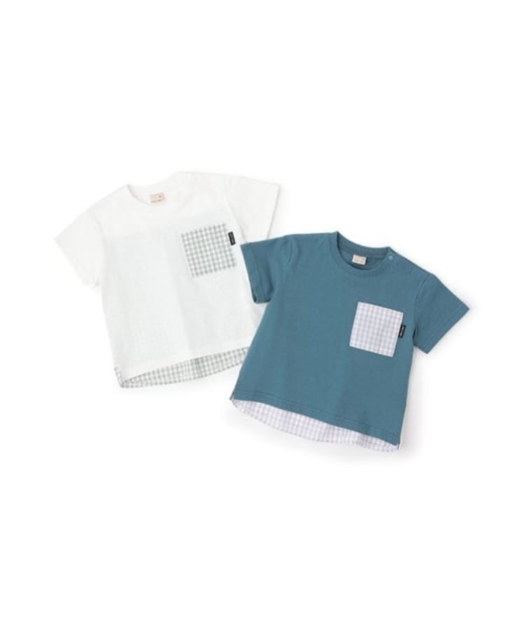 プティマイン(petit main)のギンガムポケット半袖Tシャツ9