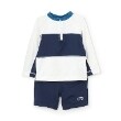 プティマイン(petit main)の【SWIM】BOYSバイカラーセットアップ水着 ネイビー(094)