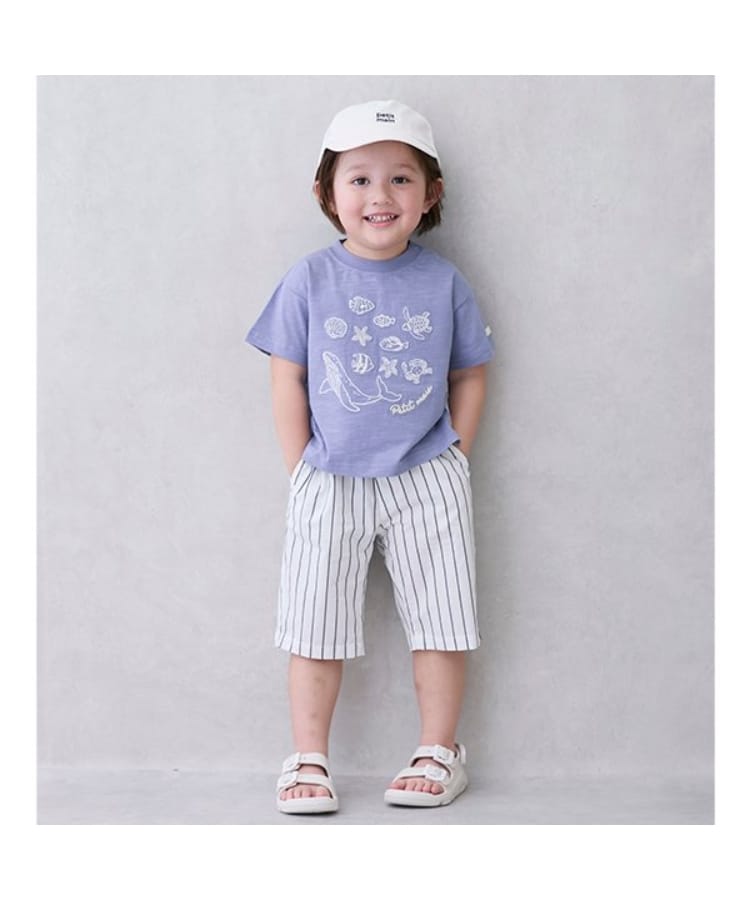 プティマイン(petit main)の【接触冷感】海刺しゅう半袖Tシャツ(キッズサイズ)1