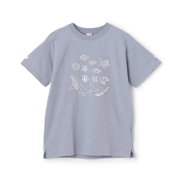 プティマイン(petit main)の【接触冷感】海刺しゅう半袖Tシャツ(ジュニアサイズ) Ｔシャツ