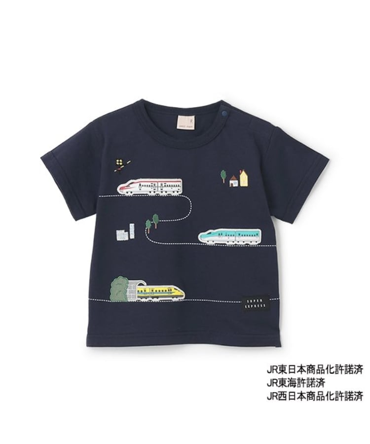プティマイン(petit main)の【新幹線】線路半袖Tシャツ4
