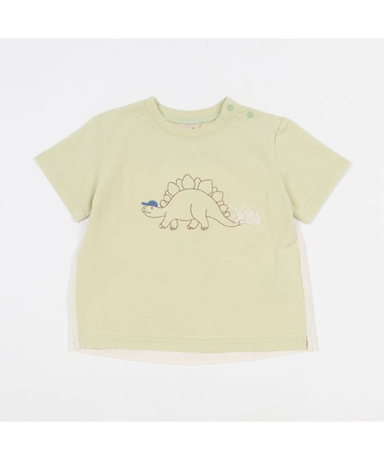 プティマイン(petit main)のステッチモチーフTシャツ ライトグリーン(120)