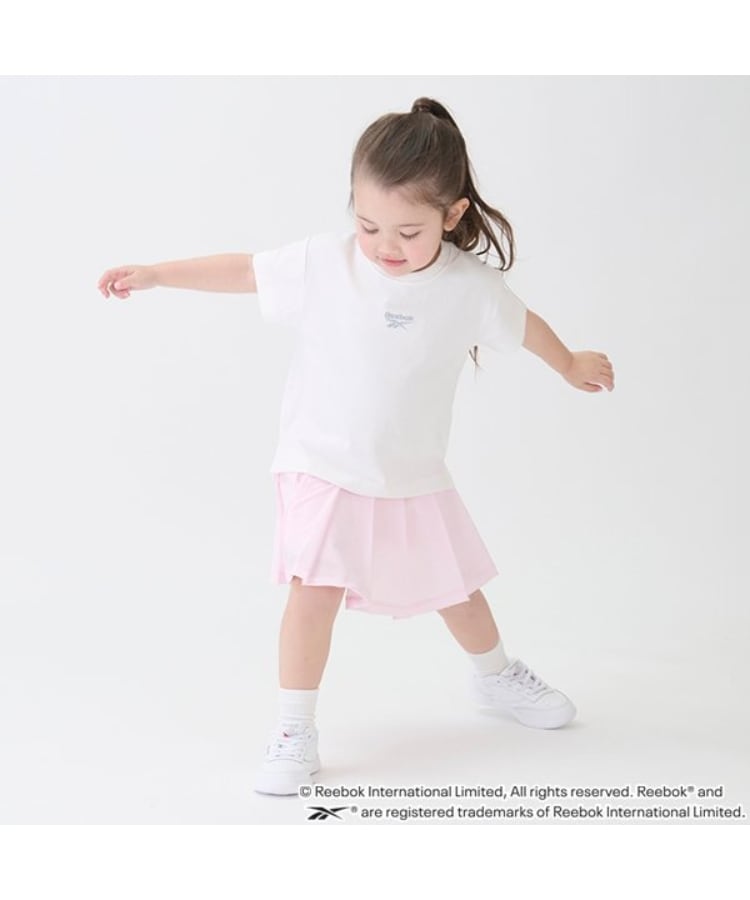 プティマイン(petit main)の【Reebok】ロゴプリーツスカパン ライトピンク(070)