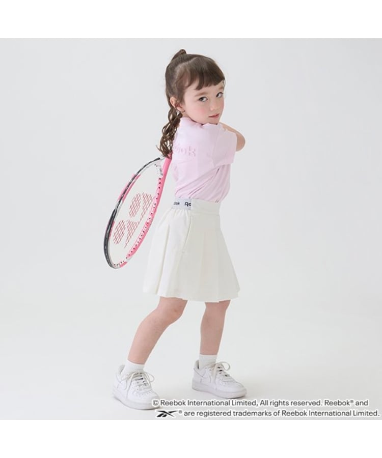 プティマイン(petit main)の【Reebok】ロゴプリーツスカパン オフホワイト(003)