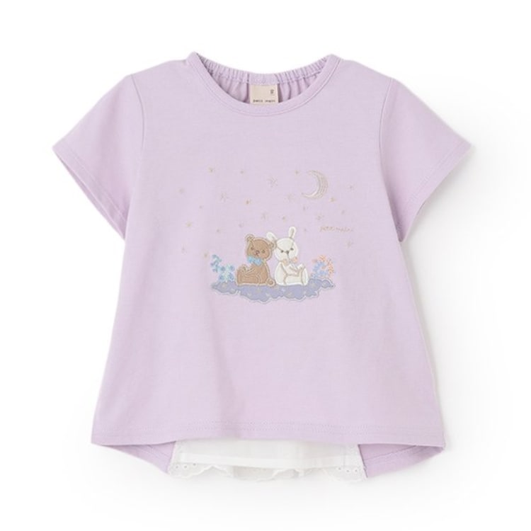 プティマイン(petit main)の星空のpupu＆tete半袖Tシャツ Ｔシャツ