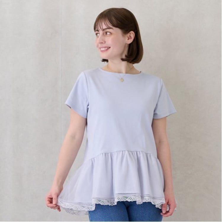 プティマイン リアン(petit main LIEN)の【リンク】シアーペプラムドッキングT Ｔシャツ