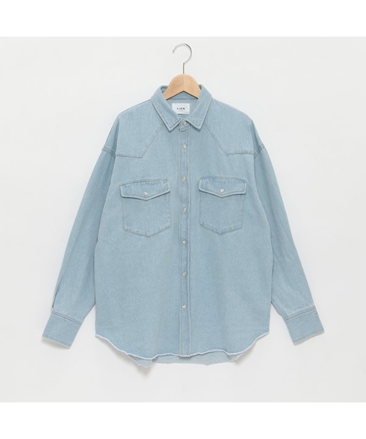 プティマイン リアン(petit main LIEN)の【LADIES】長袖シャツ サックスブルー(090)
