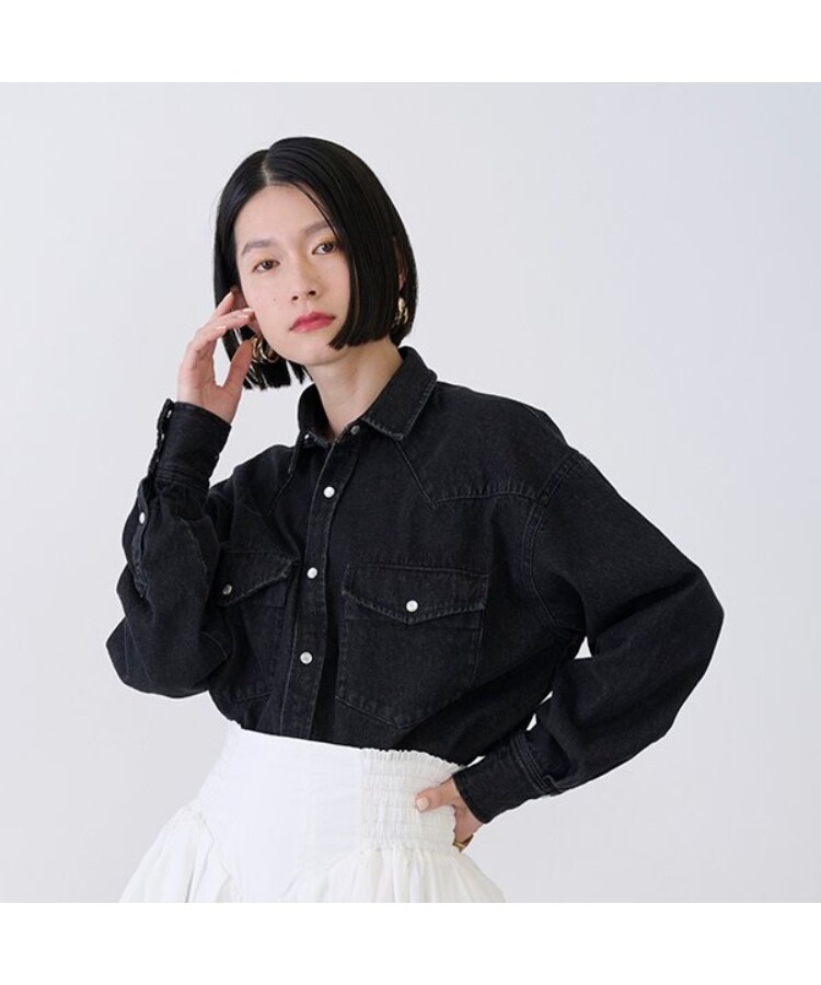 プティマイン リアン(petit main LIEN)の【LADIES】長袖シャツ ブラック(219)