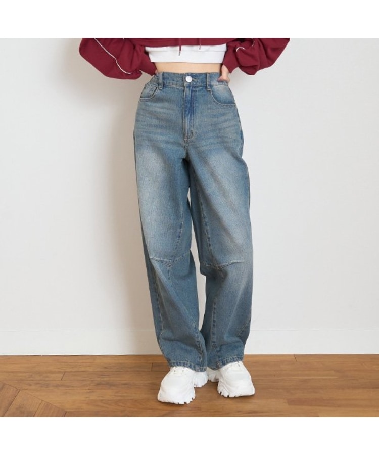 ラブトキシック・エル ティー エックス シー(Lovetoxic LTXC)のルーズワイドデニムパンツ ネイビー(094)