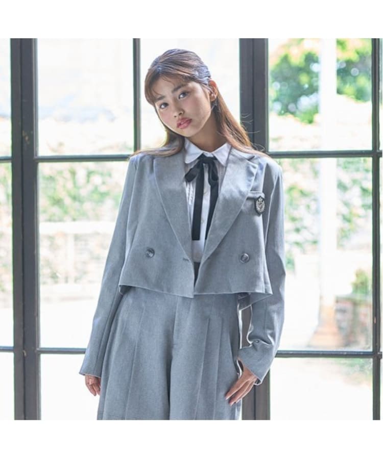 ラブトキシック・エル ティー エックス シー(Lovetoxic LTXC)の【卒服】【セレモニー】エンブレムつきボレロジャケット ライトグレー(111)
