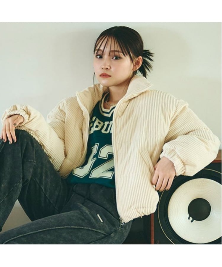 ラブトキシック・エル ティー エックス シー(Lovetoxic LTXC)のコーデュロイ中綿ブルゾン アイボリー(104)