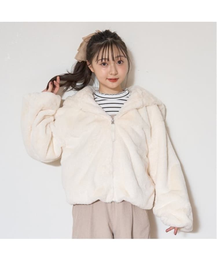 ラブトキシック・エル ティー エックス シー(Lovetoxic LTXC)のファーパーカ アイボリー(104)