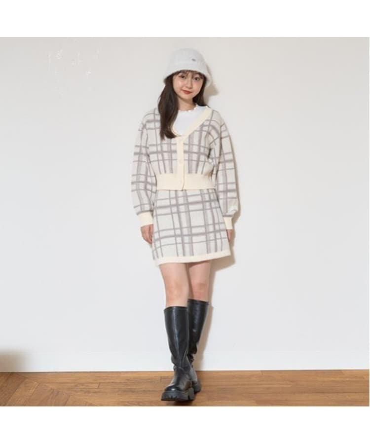 ジャガードチェックセットアップ。(ミドルワンピース ジャガードチェックセットアップ。(ミドルワンピース
